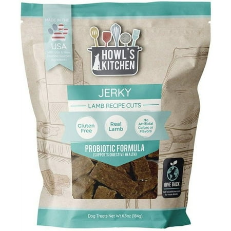 UPC: 0015958992079 | Scott 6.5 oz Howls Kitchen Lamb Jerky Cuts Digestive Health Dog Treats – Pack of 12