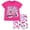 Hot pink / white, variant on Barbie Cropped Boxy T-Shirt and Bike Shorts Outfit Set Toddler to Big Kid