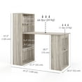 thumbnail image 3 of HOMCOM Modern Computer Desk with 6-Tier Storage Shelves for Home Office, 3 of 10