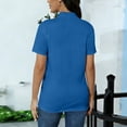 thumbnail image 6 of Tops for Women Trendy Solid Color Mock Neck Short Sleeve Casual Blouse Summer Tops, 6 of 7