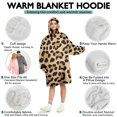 thumbnail image 5 of Beige and Black Of Leopard Print Wearable Oversized Blanket,Wearable Blanket Hoodie for Adults,Cozy Hooded Blankets with Super Pockets,Super Warm Fuzzy Pullover for Women & Men, 5 of 6