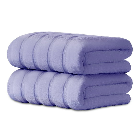 Hitime 100% Cotton Bath Towel Sets of 2 Pieces, 2 Bath Towel, Highly Absorbent Towels for Bathroom, Gym, Hotel - Light Purple
