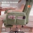 thumbnail image 4 of Genpo Cross Legged Office Chair, Criss Cross Desk Chair with Wheels, Green Teddy Fleece Big and Tall Reclining Office Chair 500lbs with Foot Rest, Reversible Armrests & Wide Seat, 4 of 6