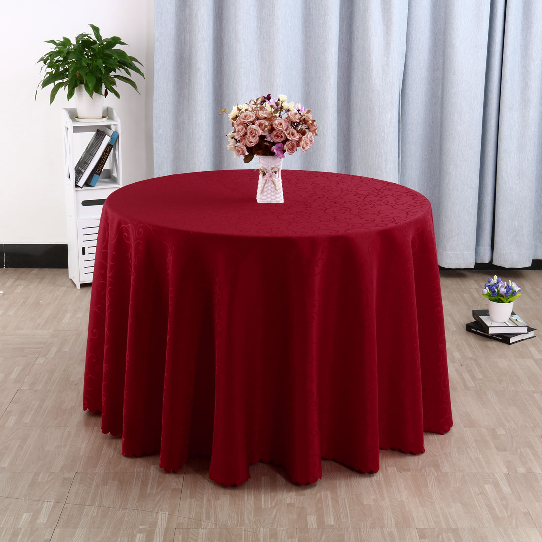 Unique Bargains Hotel Restaurant Polyester Round Tablecloth Table Cloth