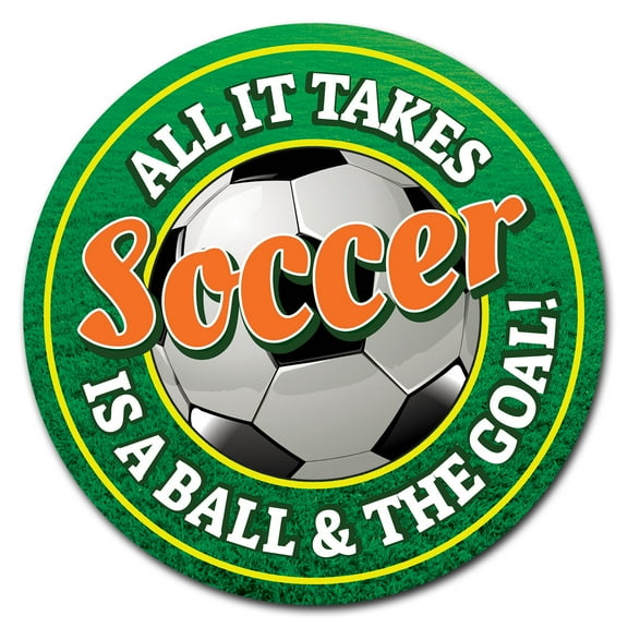 SignMission Circular Rigid Plastic Sign 12" Tall - Soccer | Plastic Sign | Made in the USA