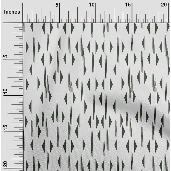 oneOone Organic Cotton Voile Fabric Triangle Ikat Decor Fabric Printed BTY 42 Inch Wide