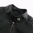 thumbnail image 3 of Chaqueta recortada para mujer, abrigo informal de piel sintética, ropa de calle Vintage Kuymtek Negro T L para Mujer, 3 of 9