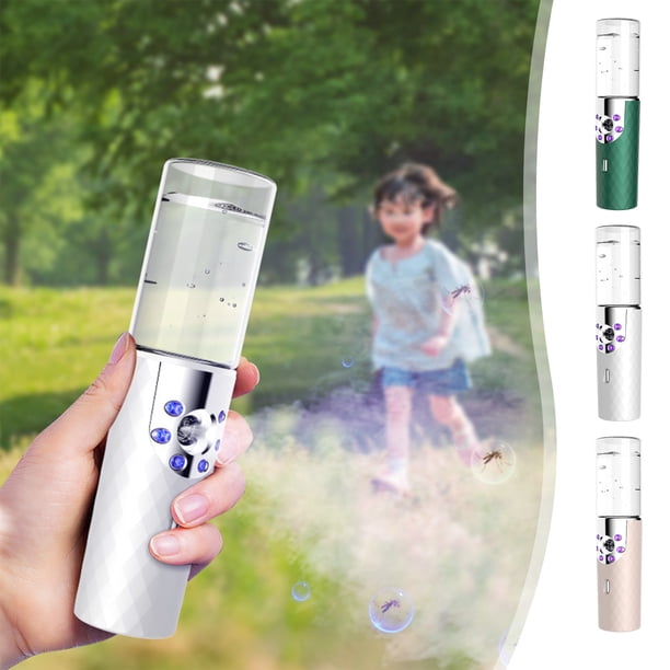 Xihbxyly Repelente de Mosquitos En Aerosol, Recargable Por Usb, Diseño Portátil, Tecnología de Pulverización Fina, Esencial para Viajes Al Aire Libre, Multiusos, Capacidad de 60 Ml, Tamaño Compacto,
