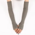 thumbnail image 2 of Kukuzhu Vintage Arm Sleeves for Women Rib Knit Arm Warmers Y2K Accessories Emo Warm Goth Fingerless Gloves, 2 of 6