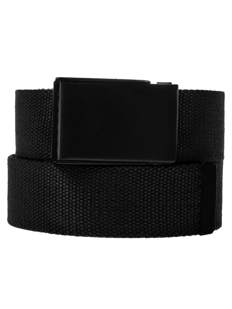 Adjustable Black Military 2 pack Mens Nylon Belt with Plastic Buckle TSA Belt 