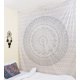 thumbnail image 5 of Tapiz de mandala gris plateado para dormitorio, tapiz estético, tapiz de pared independiente, decoración de habitación hippie, tapices bohemios, tapiz pequeño Trippy para colgar en la pared, 28.0 x 3 JAMW Sencillez, 5 of 5