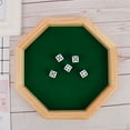 thumbnail image 3 of Bandeja de dados de madera octogonal JZROCKER con revestimiento de fieltro, caja de almacenamiento para relojes, joyas, llaves, monedas, 3 of 8