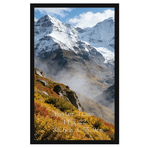 1 Pack 14x22 Poster Frame, Black Gallery Picture Frame for Wall Decoration