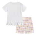 thumbnail image 4 of CAICJ98 Toddler Girl Summer Short Outfit Sets Cotton Sleeveless Tops Tees Shorts Little Girls Clothing Sets (White,4-5 Years), 4 of 7