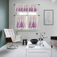 thumbnail image 4 of Purple Pink Christmas Tree Kitchen Curtains Sets for Windows 24 Inch Length, Xmas Snowflake Plaid Rustic Rod Pocket Window Treatments Tier Curtains and Valances Set for Bedroom/Bathroom, 4 of 8