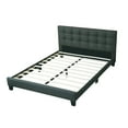 thumbnail image 4 of Tcbosik Bed Frame with Upholstered Button Tufted Headboard, Full Size Platform Bed for Bedroom, No Box Spring Needed, Charcoal, 4 of 7