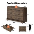thumbnail image 2 of CHITOOMA 6 Drawer Fluted Dresser for Bedroom, Modern Wooden Long Dresser, Storage Cabine Chest of Drawers for Living Room Hallway, Walnut, 2 of 8