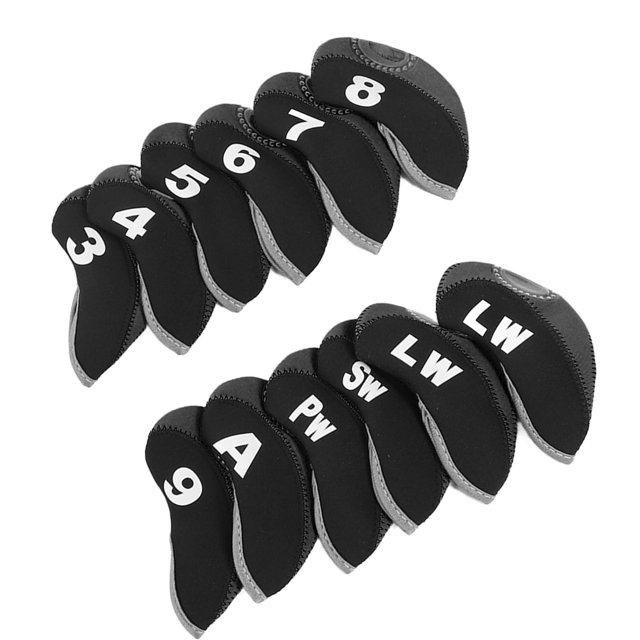 Golf Club Cover Blade, Multi Purpose Putter Head Covers Wear Resistant With Digital Number For Training ANGGREK Negro