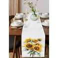 thumbnail image 2 of Sunflower Burlap Cotton Table Runner 13x90 Inches Long, Wildflower Garden Floral Watercolor Yellow Farmhouse Table Runners, Outdoor Dining Tablecloths Decor for Baby Shower/Party/Wedding, 2 of 6
