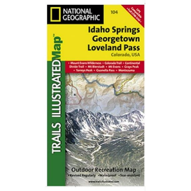 National Geographic TI00000104 Carte de l'Idaho Springs-Loveland Pass - Colorado
