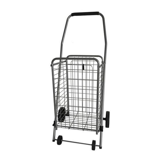 37.6 x 14.8 x 18.5 in. Collapsible Shopping Cart, Gray