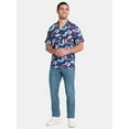 thumbnail image 2 of Jaws Men's Print Button Up Shirt with Short Sleeves, Sizes XS-5XL, 2 of 4