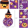 thumbnail image 3 of DIY Felt Halloween Pumpkin witch 25pcs Ornaments, Gifts for Kids Handmade Halloween Door Wall Hanging Decorations, 3 of 6