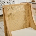 thumbnail image 6 of CQSXDA Wooden Style Rattan Dining Chairs, Solid Wood Frame with Linen Upholstered Seat for Kitchen Dining Room，Single Pack, 6 of 13