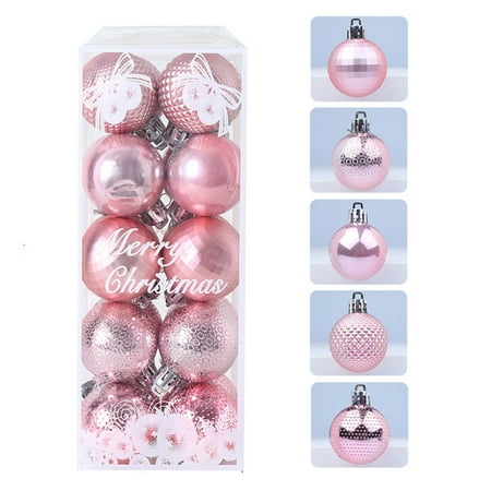 

Rovga Christmas Decorations 4Cm/1.6In Gold Silver Pink Champagne Christmas Ball Christmas Tree Package Pendant Box Christmas Tree Decorations