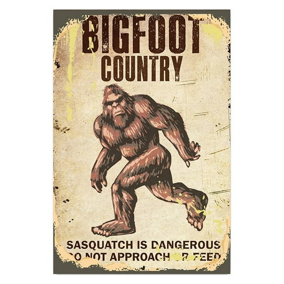 BIGFOOT COUNTRY Metal Sign Aluminum Retro Funny Tin Sign Vintage Wall Decor for Home Office Garden Yard 8x12 Inches