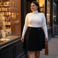 thumbnail image 2 of Agnes Orinda Women's Plus Size Button Decor Elastic Waist A Line Skirt, 2 of 8