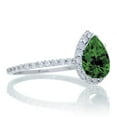 thumbnail image 2 of 1.5 Carat Classic Pear Cut Emerald With Diamond Celebrity Engagement Ring on 10k White Gold, 2 of 2