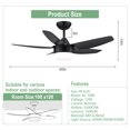 thumbnail image 3 of Wellspeed 40 in Ceiling Fans with Lights and Remote, Black Modern Ceiling Fan with Dimmable Lights, Reversible 5 Blades, Ceiling Fans for Bedroom, Living Room, Indoor, Noiseless Motor, 3 of 18