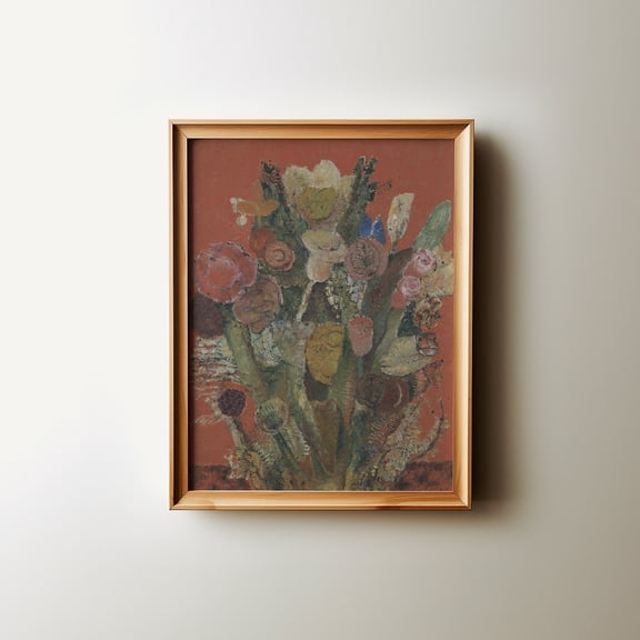 Antique Victorian Botanical Wall Art, Abstract Floral Bouquet Print For Grandmillennial Decor, Print And Shipped Wall Art Poster Decor, Unframed Poster Size 8x12