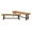 Sandblasted Brown/Rustic Metal, variant on Marseille Acacia Wood Outdoor Benches, Set of 2, Sandblasted Dark Brown and White