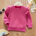 thumbnail image 2 of PatPat Toddler Textured Ruffled Solid Pullover Sweatshirt for Girl,Sizes 18M-6Y, 2 of 7