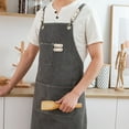 thumbnail image 6 of Reheyre Detachable Anti-Wrinkle Polyester Cotton Kitchen Apron - Clear Printing Pattern - Cooking Bib - for Cleaning, 6 of 8