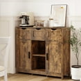 thumbnail image 6 of Aukfa Wood Accent Cabinet, Sideboard Storage CabinetW/ 2 Door for Hallway Entrance Home Decor,Brown, 6 of 7