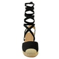 thumbnail image 4 of Fashion Thirsty Womens Ladies Low Wedge Heel Espadrilles With Lace up Detail Sandals, 4 of 5