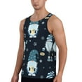 thumbnail image 2 of Lsque Gnome and Snowflakes Pattern Mens Tank Tops Muscle Athletic Quick Dry Sleeveless Workout Fitness T Shirts Beach Tank Top, Loose-fit Sleeveless Shirt for Men-Large, 2 of 7