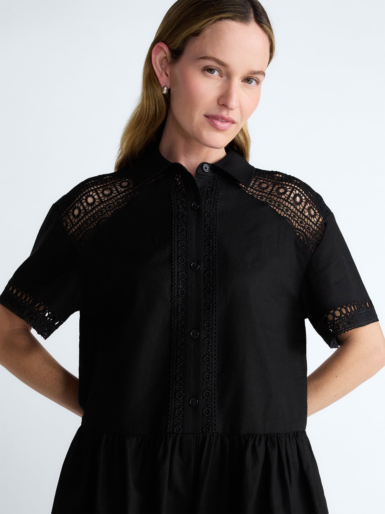 Scoop Women's Crochet Romper, Sizes XS-4XL