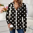 thumbnail image 2 of Trendy Jackets for Women Full Zip Up Hoodies with Pockets Long Sleeve Graphic Print Zipper Hooded Sweatshirts (XL, Black-Dots), 2 of 6