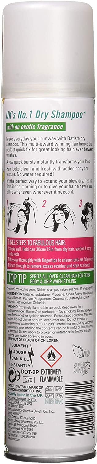 Batiste Dry Shampoo Coconut and Exotic Tropical 4.23 oz - 6 Pack
