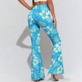thumbnail image 7 of Abomasnow Women High Waisted Flare Leggings Boho Floral Print Hidden Scrunch Bootcut Bell Bottoms Yoga Pants, 7 of 7