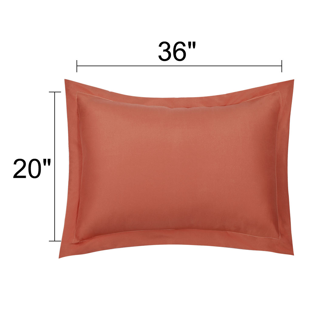 Unique Bargains Pillowcases Soft Microfiber Pillow Shams Set of 2 King Orange Red