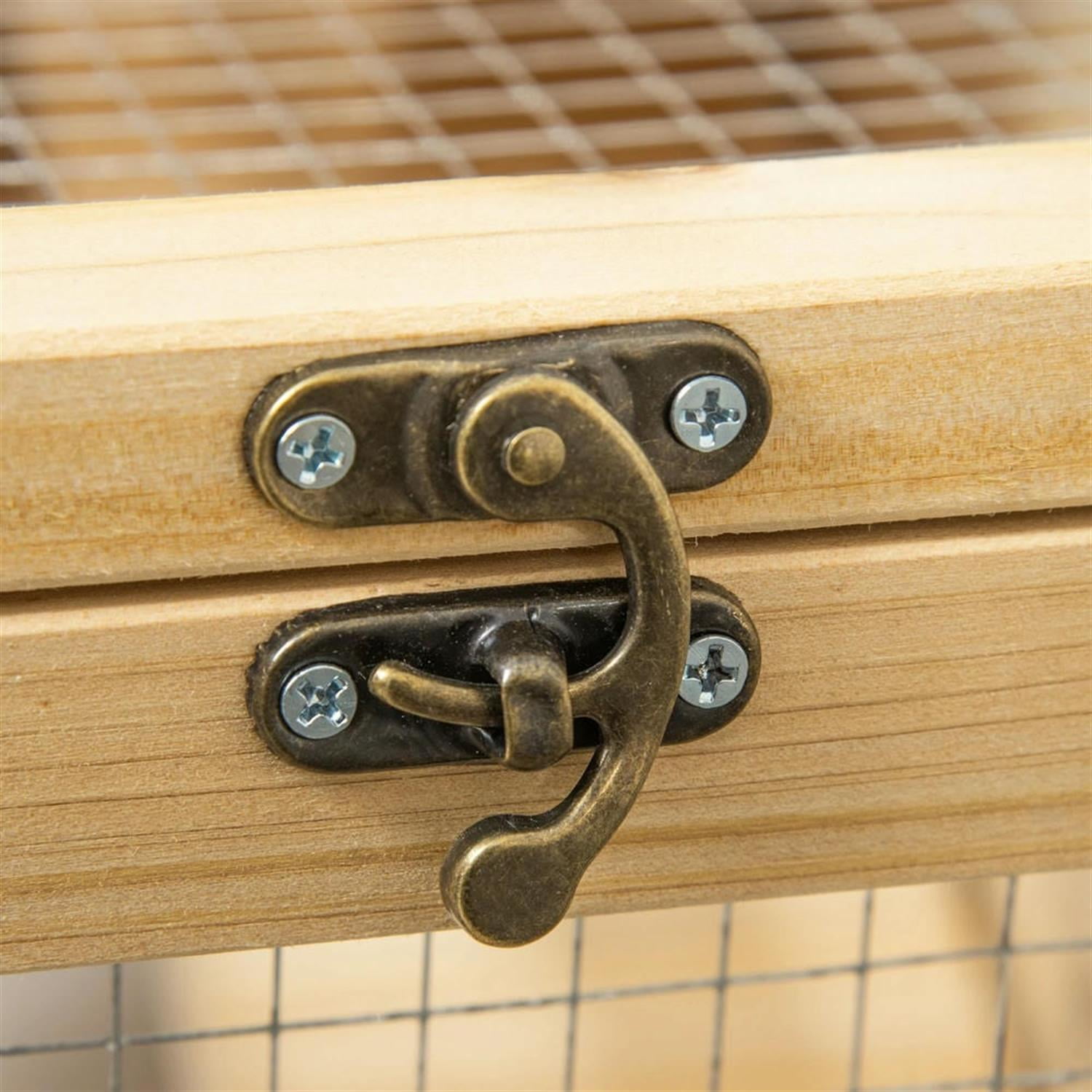 resenkos 30" 2-Tier Wooden Hamster Cage with Seesaw, Tray, Large Small Animal Habitats for Guinea Pig Cages, Beige