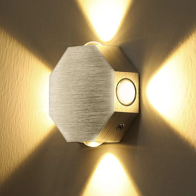 Lámpara de pared interior al aire libre a prueba de agua Ip66 Aplique de pared moderno Iluminación de pared LED para sala de estar Pasillo Pared exterior Deco 2800k Blanco cálido (1 paquete) Kuyhfg Sin marca