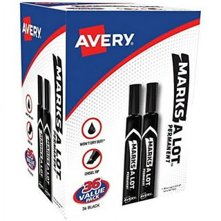 Avery Marks-A-Lot Permanent Markers Assorted Colors, 24 Large Desk-Style  and 3 Pen Style (24426)