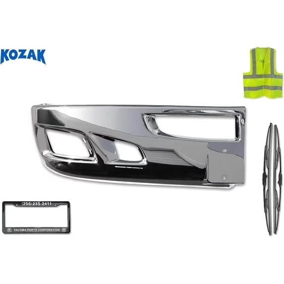 Kozak Plastic Chrome Bumper Corner - Right (Passenger Side) - Compatible with T660