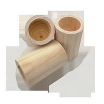 HOMEMAXS Wood Furniture Risers for Comfortable Height Adjustment in Khaki Color Suitable for Desk Chair Sofa and More 4 Pieces